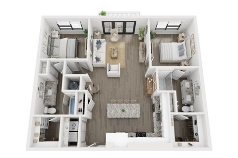 Ironcrest B4 2 bed 2 bath floorplanat Ironcrest, North Richland Hills, TX